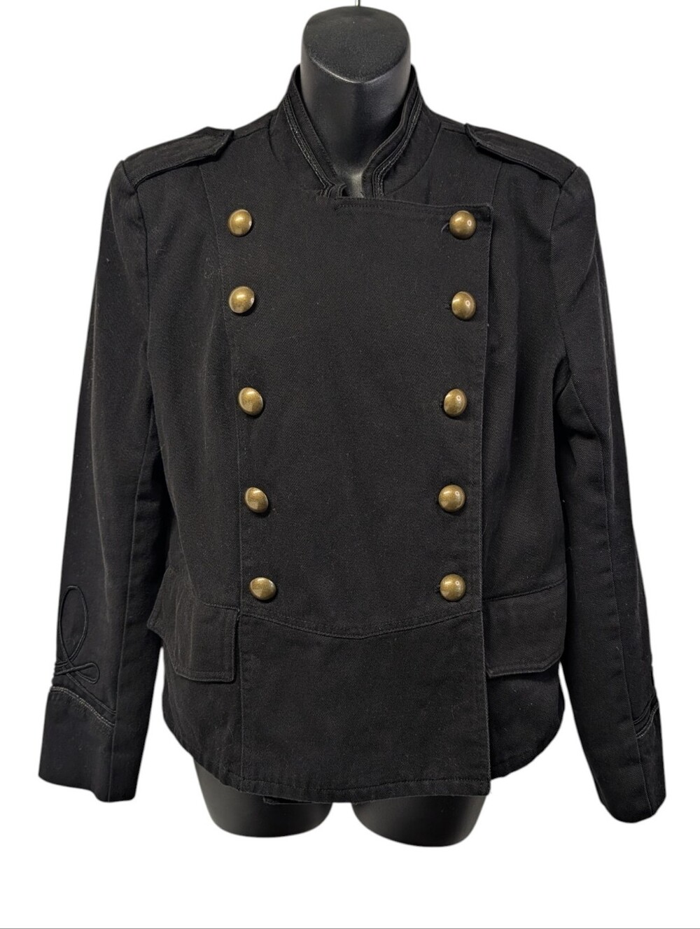 a.n.a Women's Size L Black Military Peplum Jacket Rebel Alliance Star Wars